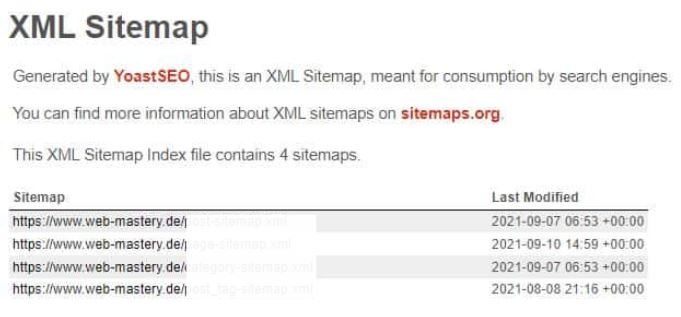 XML sitemap